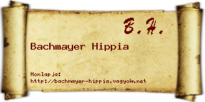 Bachmayer Hippia névjegykártya